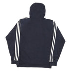 ADIDAS Mens Blue & White Pullover M Cotton Blend Jersey Drawstring Hoodie