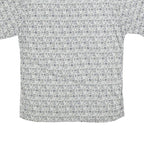 PIERRE CARDIN Mens White & Grey Patterned Rayon Shirt M Short Sleeve Button