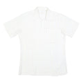 CANDA Mens White Shirt M Cotton Blend Short Sleeve Classic Fit Button Collar