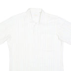 CANDA Mens White Shirt M Cotton Blend Short Sleeve Classic Fit Button Collar