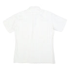 CANDA Mens White Shirt M Cotton Blend Short Sleeve Classic Fit Button Collar