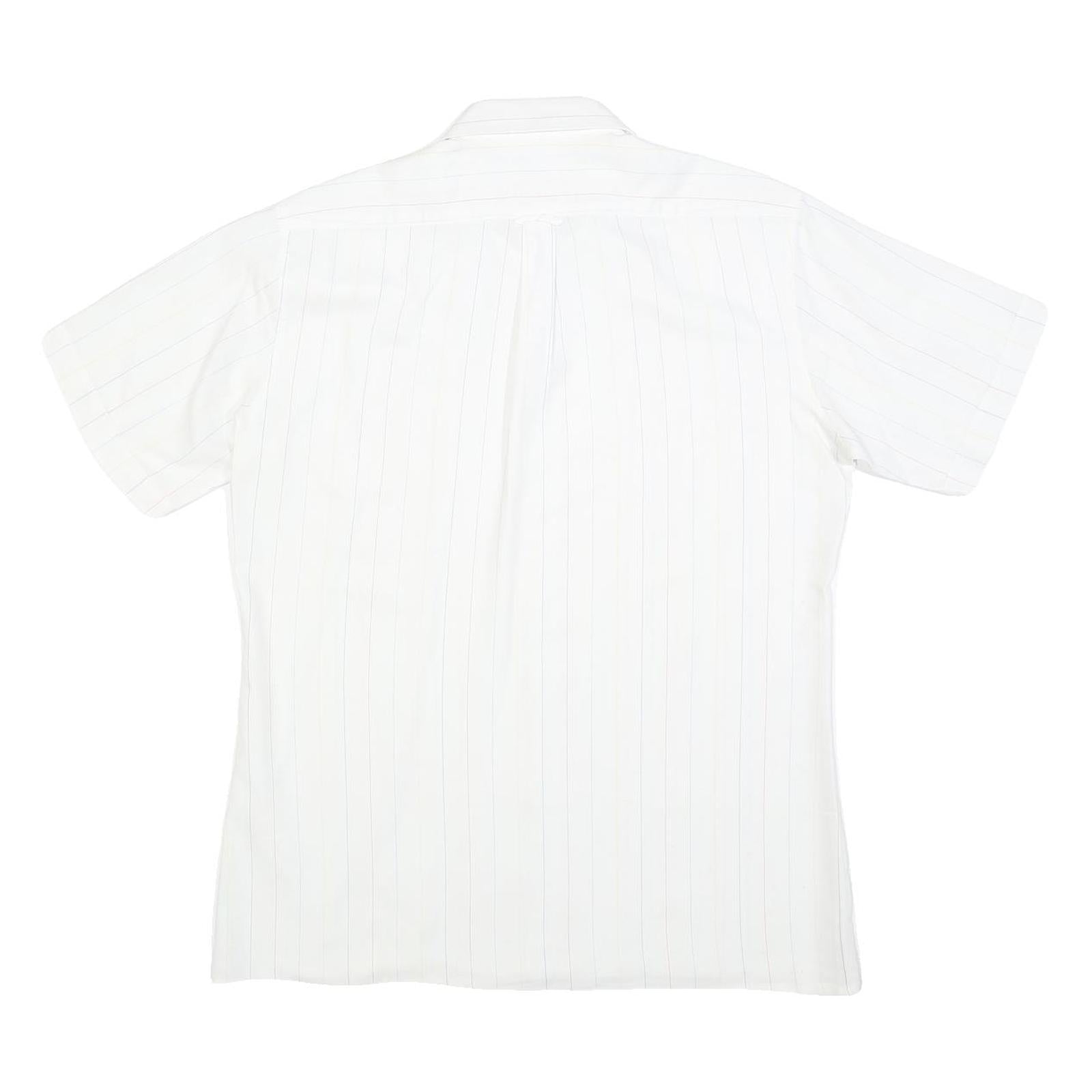 CANDA Mens White Shirt M Cotton Blend Short Sleeve Classic Fit Button Collar