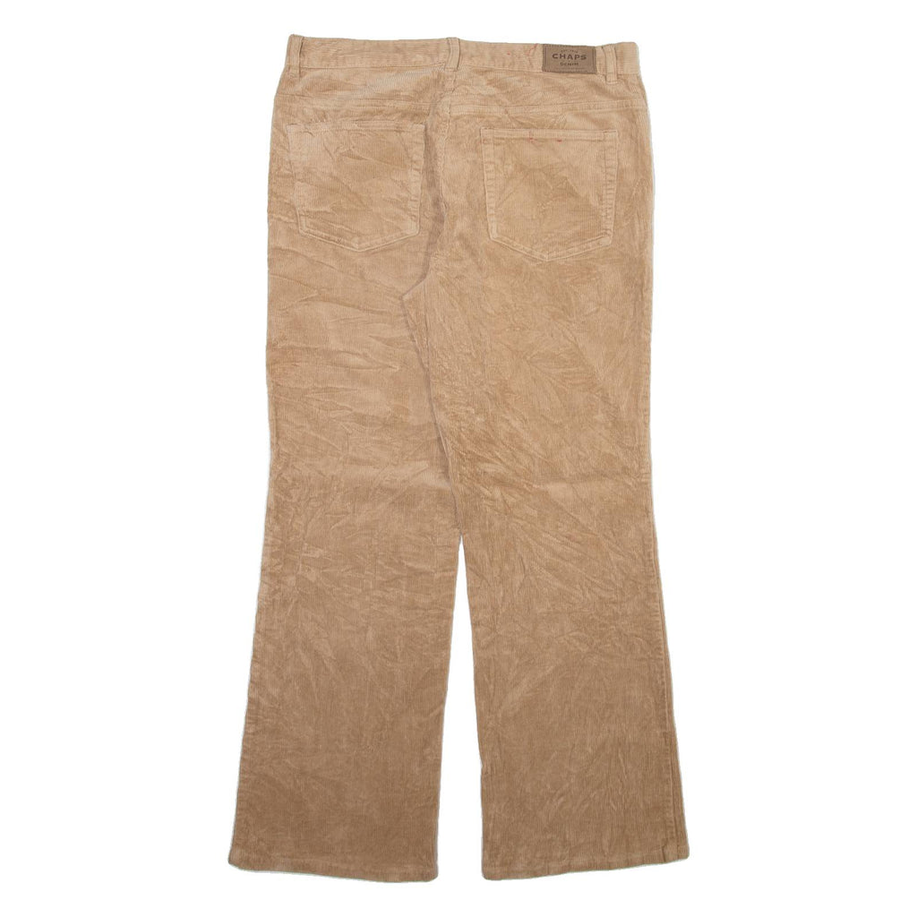 CHAPS Womens Corduroy Trousers Beige Regular Bootcut W32 L29