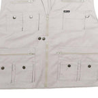 ARMY TEX Mens White Polyester Blend Utility Jacket 3XL Zip Sleeveless Workwear