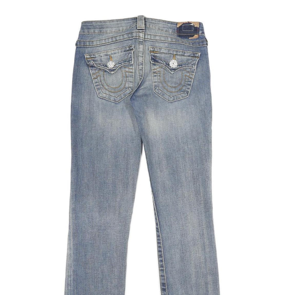 TRUE RELIGION Womens Jeans Blue Relaxed Straight Denim Medium W26 L34 Stylish