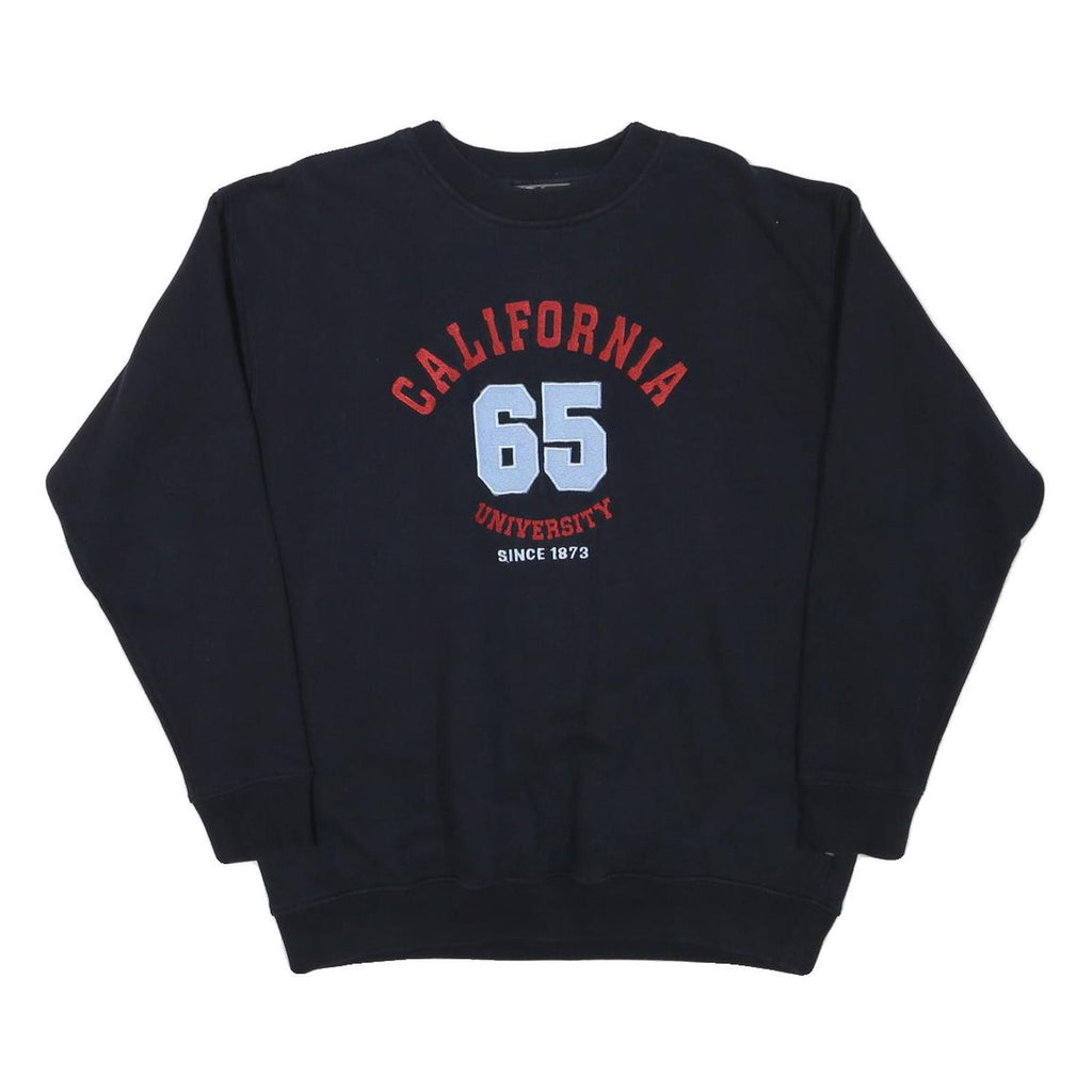 LETS GO Mens Black California 65 University Crew Neck Sweatshirt M Casual