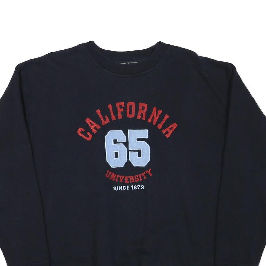 LETS GO Mens Black California 65 University Crew Neck Sweatshirt M Casual