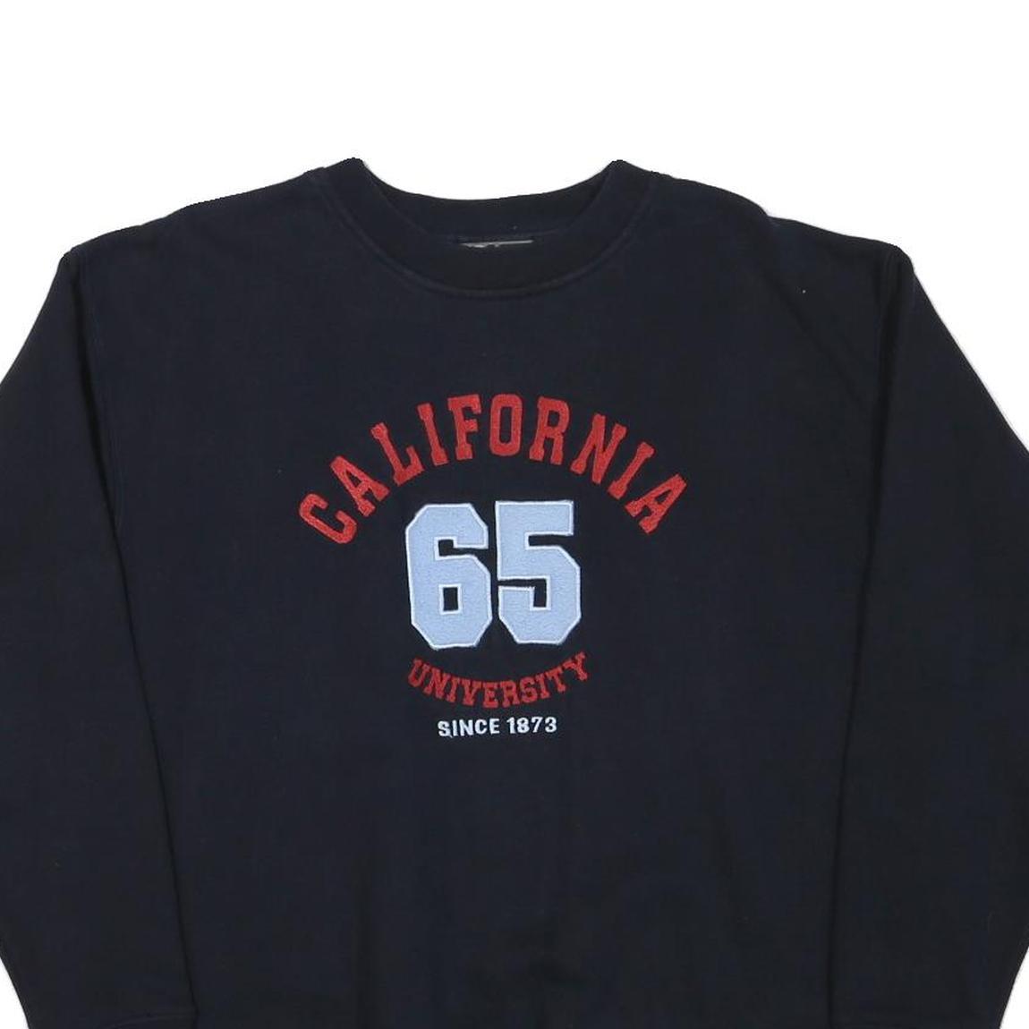 LETS GO Mens Black California 65 University Crew Neck Sweatshirt M Casual