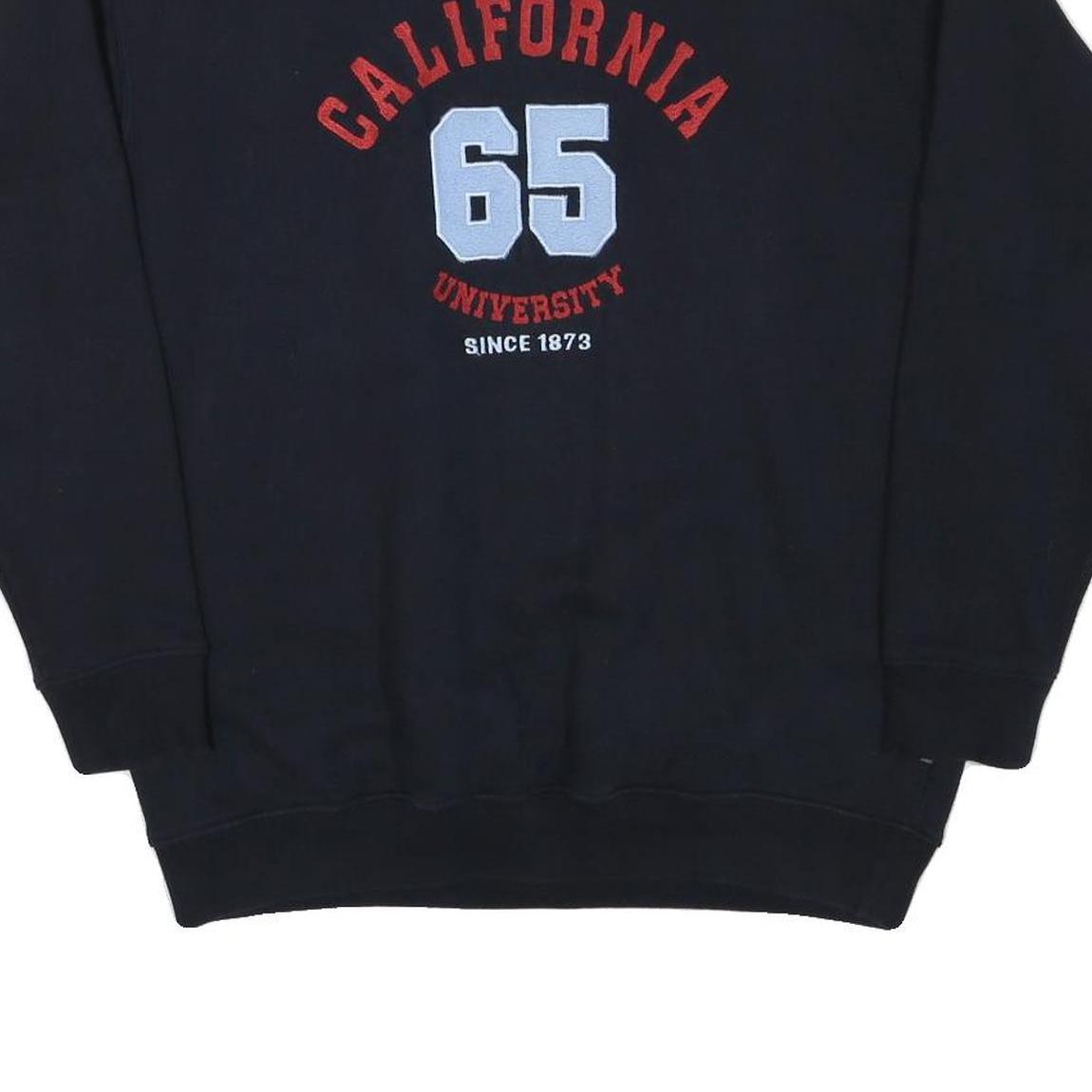 LETS GO Mens Black California 65 University Crew Neck Sweatshirt M Casual