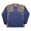 UMBRO Mens Blue Graphic Football Shirt XL Long Sleeve Collared Football Jersey