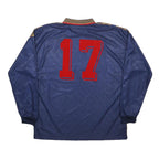 UMBRO Mens Blue Graphic Football Shirt XL Long Sleeve Collared Football Jersey
