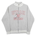 NCAA Mens Grey Utah Utes Cotton Zip Jacket L Jersey Sport Casual College Apparel