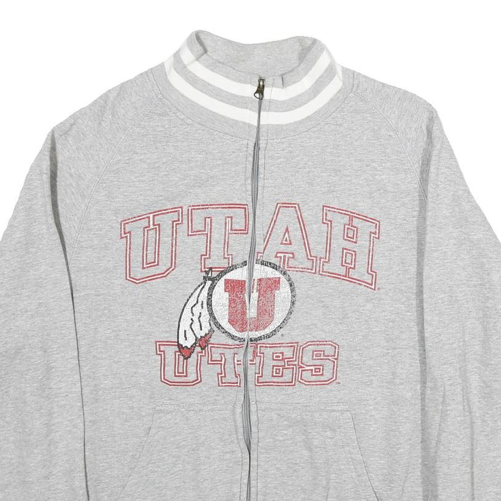 NCAA Mens Grey Utah Utes Cotton Zip Jacket L Jersey Sport Casual College Apparel