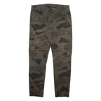 H&M Camo Mens Trousers Green Regular Tapered W34 L31