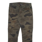 H&M Camo Mens Trousers Green Regular Tapered W34 L31