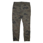 H&M Camo Mens Trousers Green Regular Tapered W34 L31