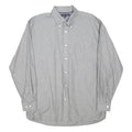 TOMMY HILFIGER Mens Grey Stripe Button-Down Shirt L Classic Fit Cotton Blend