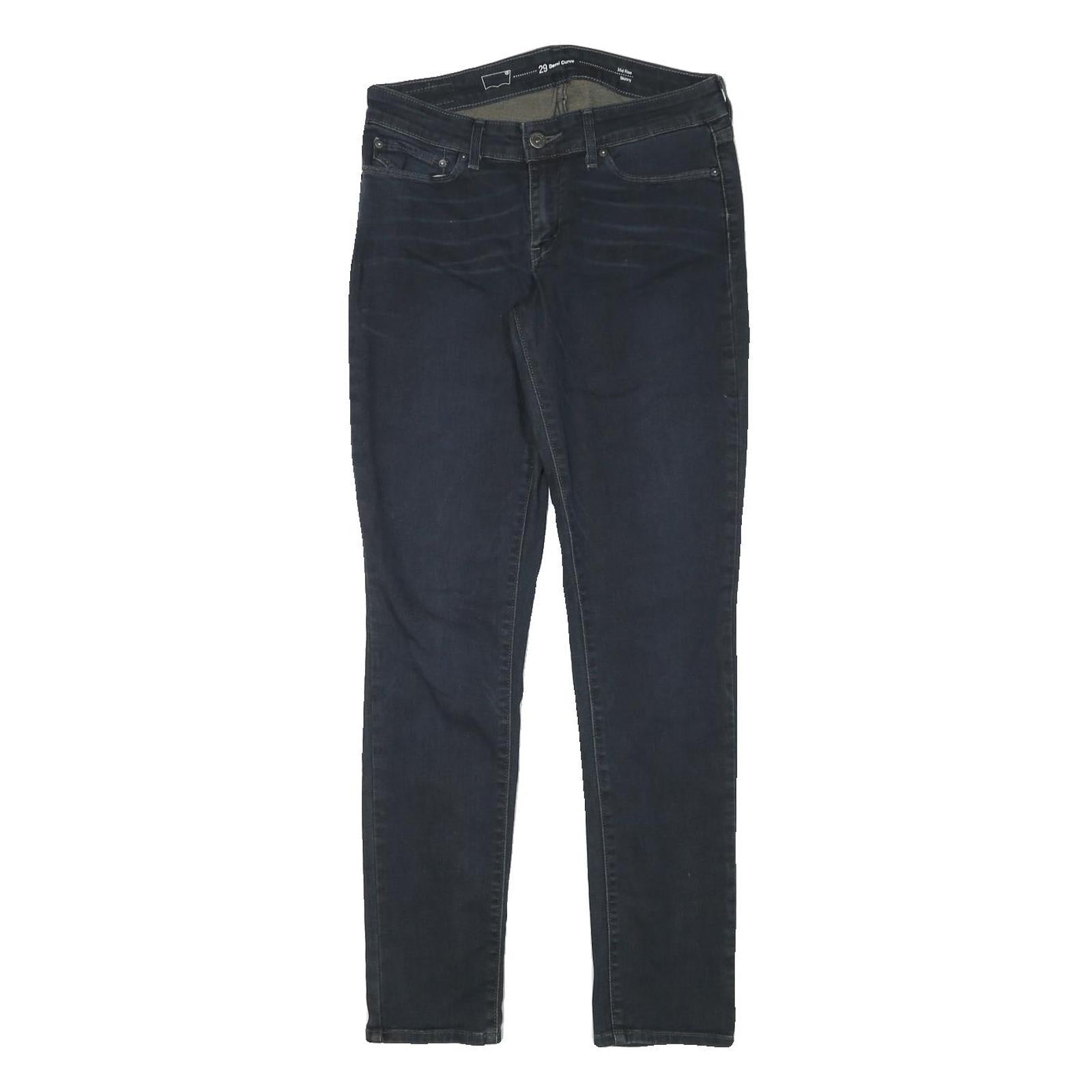 LEVI'S Womens Slim Skinny Denim Dark W28 L29 Stretch Cotton Blend Zip Jeans