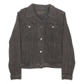 LAUREN RALPH LAUREN Womens Black Cotton Blend Denim Jacket M Plain Button
