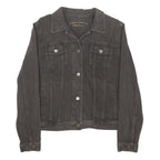 LAUREN RALPH LAUREN Womens Black Cotton Blend Denim Jacket M Plain Button