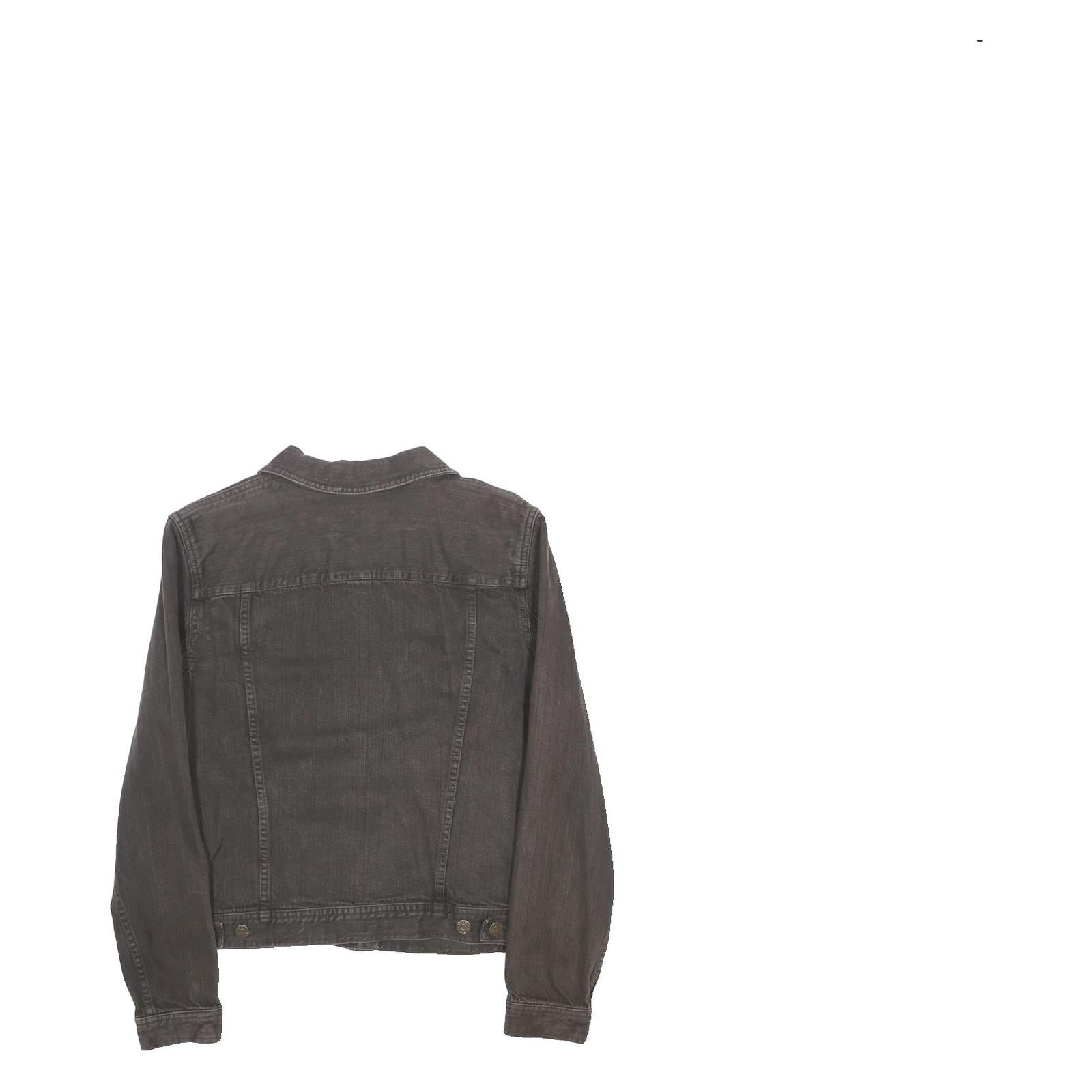 LAUREN RALPH LAUREN Womens Black Cotton Blend Denim Jacket M Plain Button