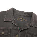 LAUREN RALPH LAUREN Womens Black Cotton Blend Denim Jacket M Plain Button