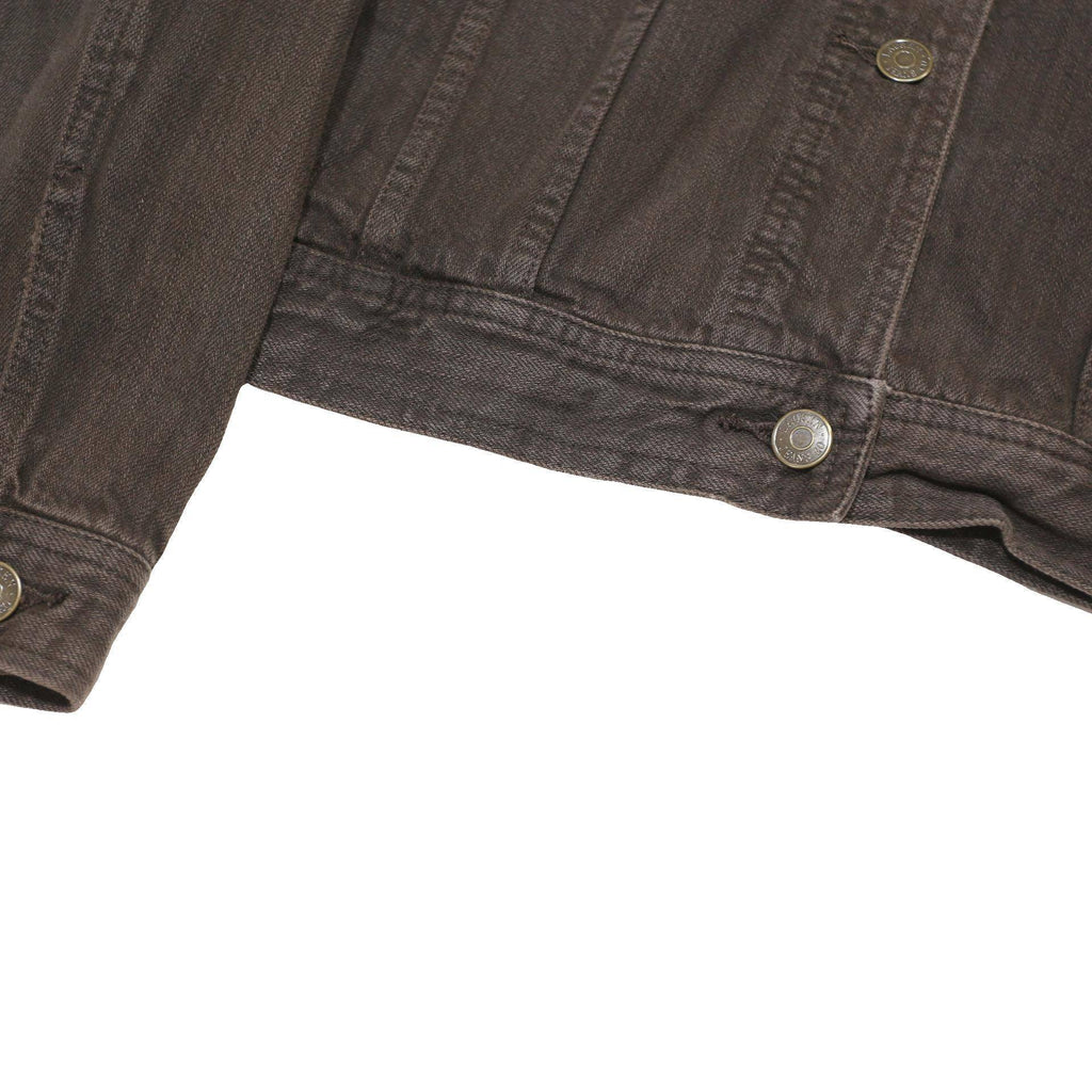 LAUREN RALPH LAUREN Womens Black Cotton Blend Denim Jacket M Plain Button