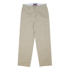 TOMMY HILFIGER Mens Cotton Blend Beige Regular Fit Straight Leg Trousers W34 L32