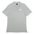 NIKE Mens Grey Short Sleeve Plain Polo Shirt M Cotton Sports Casual