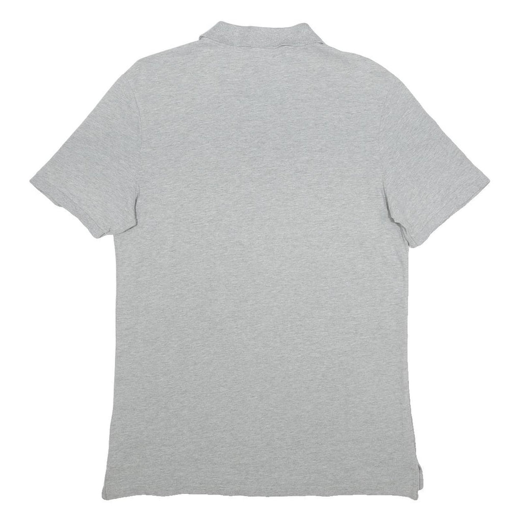 NIKE Mens Grey Short Sleeve Plain Polo Shirt M Cotton Sports Casual