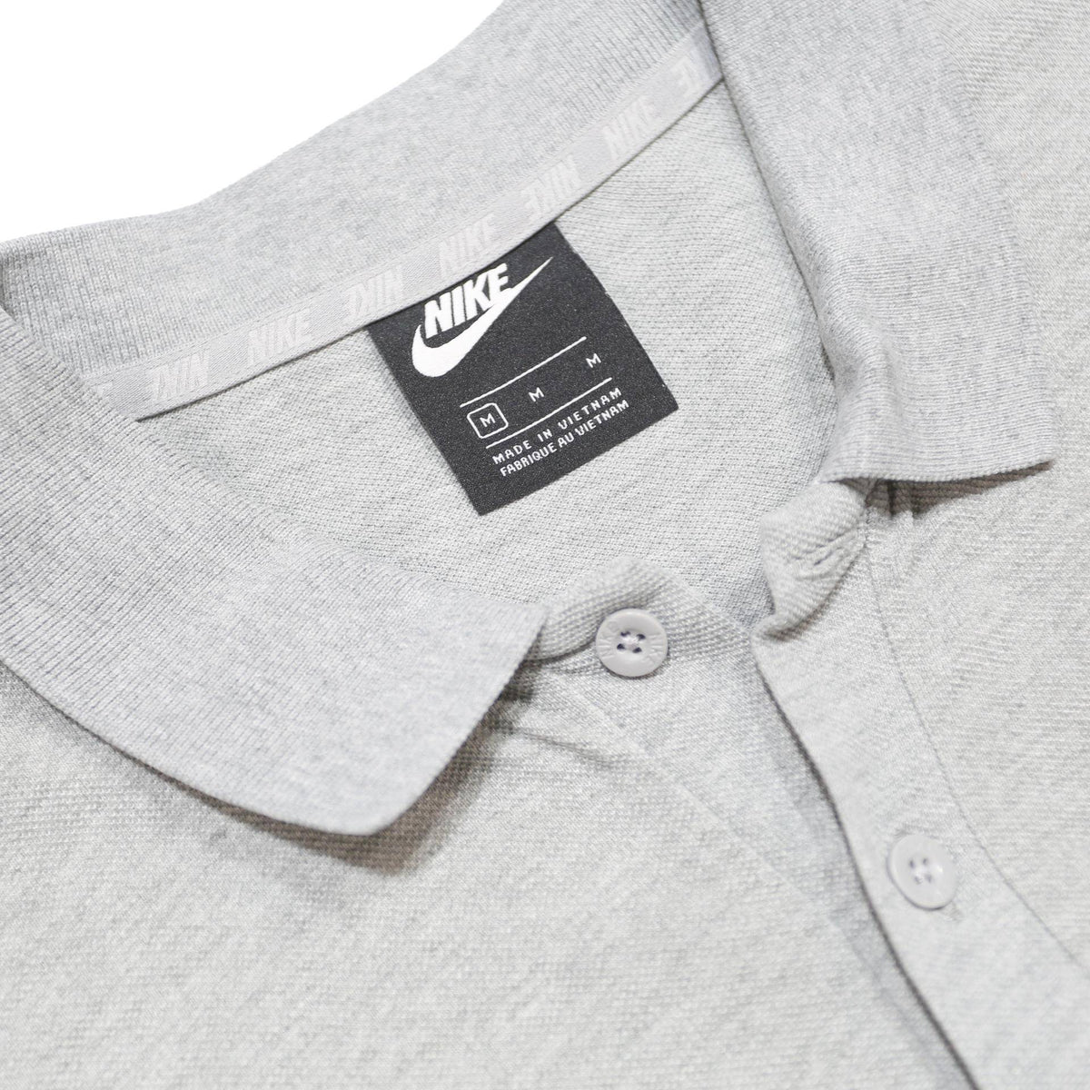 NIKE Mens Grey Short Sleeve Plain Polo Shirt M Cotton Sports Casual