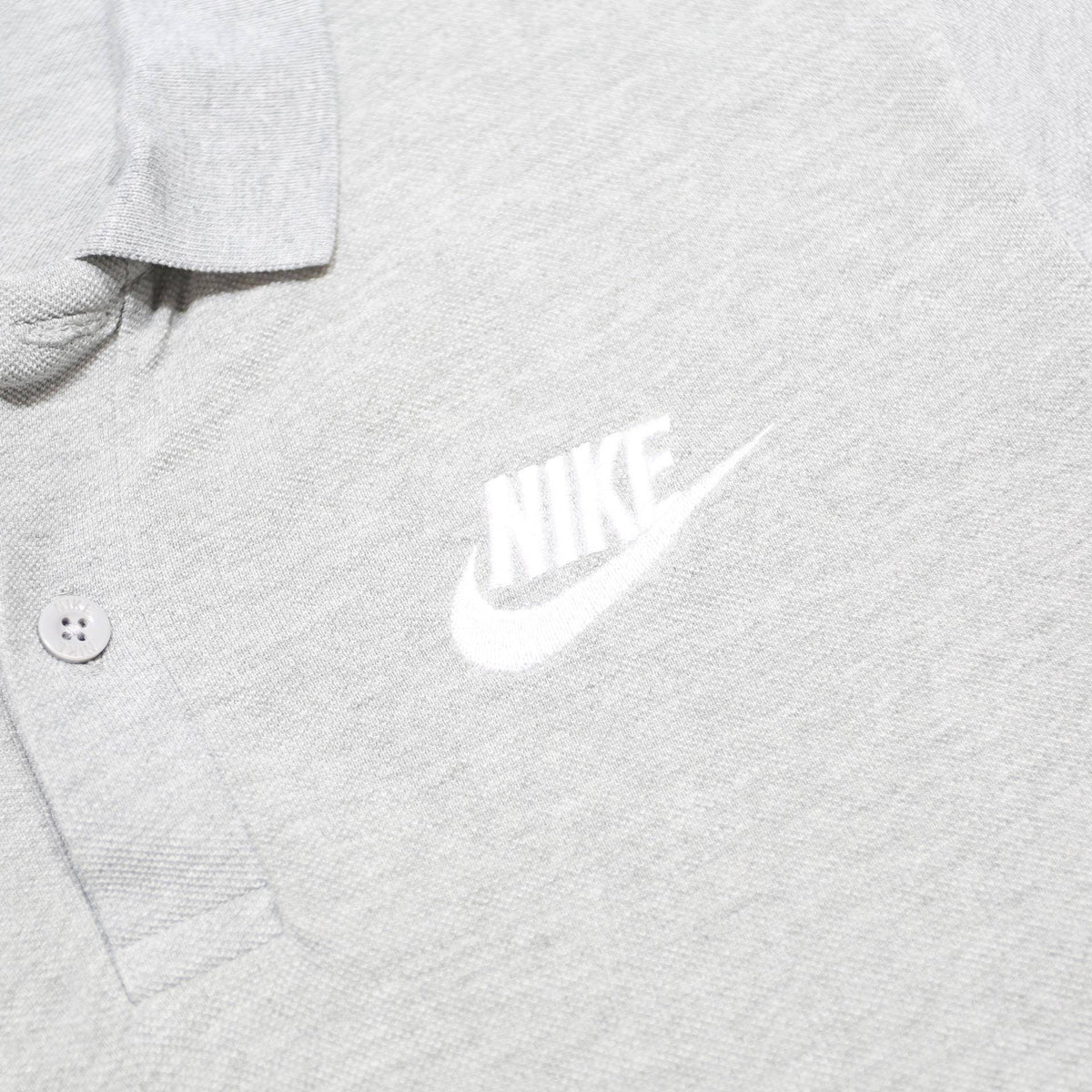 NIKE Mens Grey Short Sleeve Plain Polo Shirt M Cotton Sports Casual