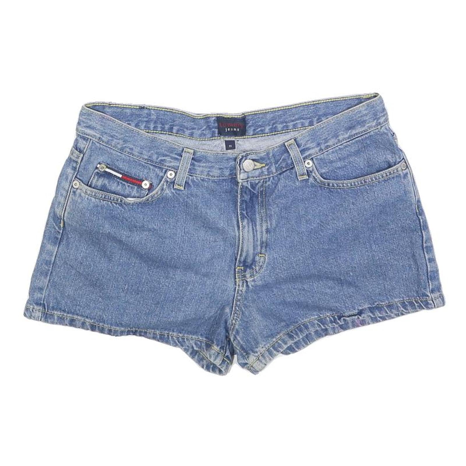 TOMMY HILFIGER Womens Denim Blue Cotton Blend Casual Shorts M W32 Classic Fit