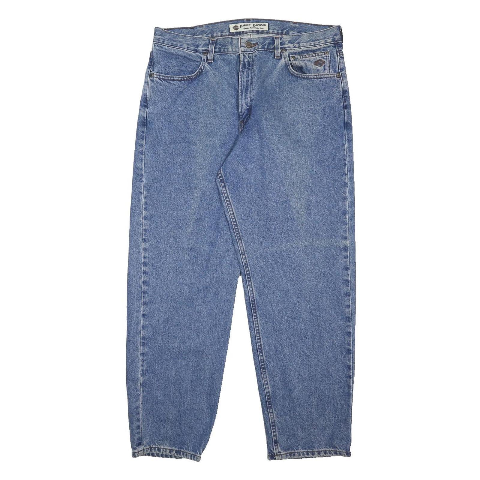 HARLEY DAVIDSON Mens Jeans Blue Regular Straight Denim Medium W36 L30 Classic
