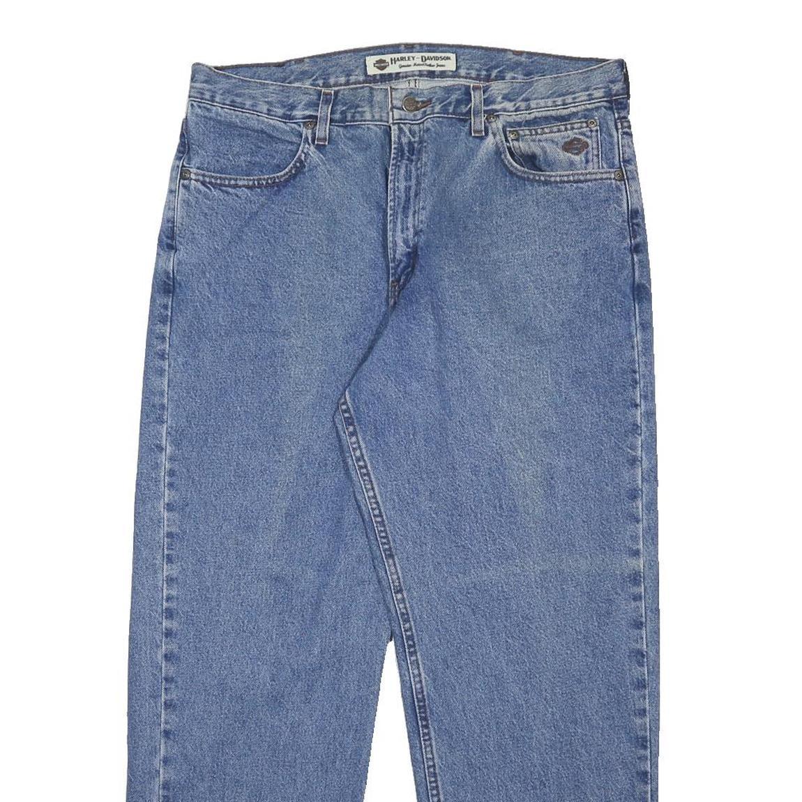 HARLEY DAVIDSON Mens Jeans Blue Regular Straight Denim Medium W36 L30 Classic