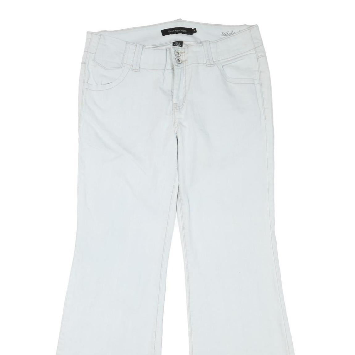 CALVIN KLEIN Womens Jeans White Regular Flared Denim Light W32 L32 Zip Cotton