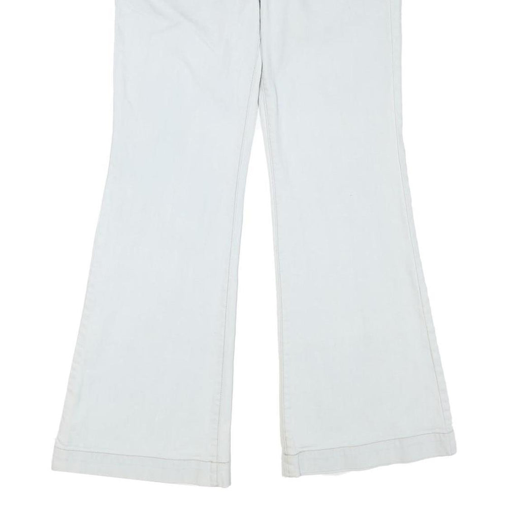 CALVIN KLEIN Womens Jeans White Regular Flared Denim Light W32 L32 Zip Cotton