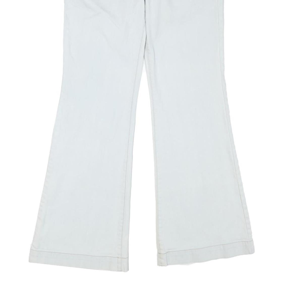 CALVIN KLEIN Womens Jeans White Regular Flared Denim Light W32 L32 Zip Cotton