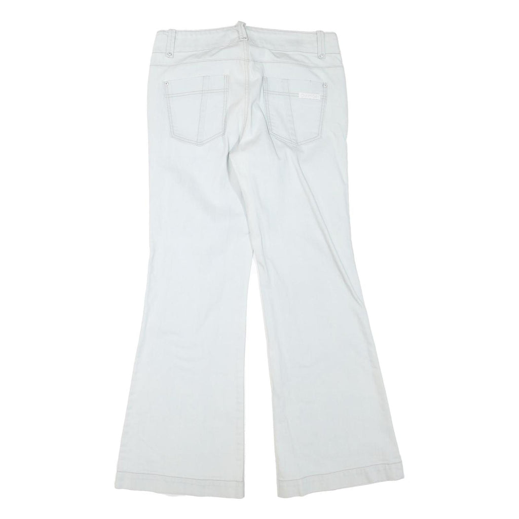 CALVIN KLEIN Womens Jeans White Regular Flared Denim Light W32 L32 Zip Cotton