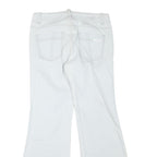 CALVIN KLEIN Womens Jeans White Regular Flared Denim Light W32 L32 Zip Cotton