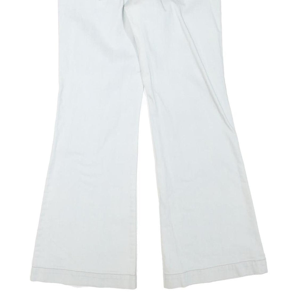 CALVIN KLEIN Womens Jeans White Regular Flared Denim Light W32 L32 Zip Cotton