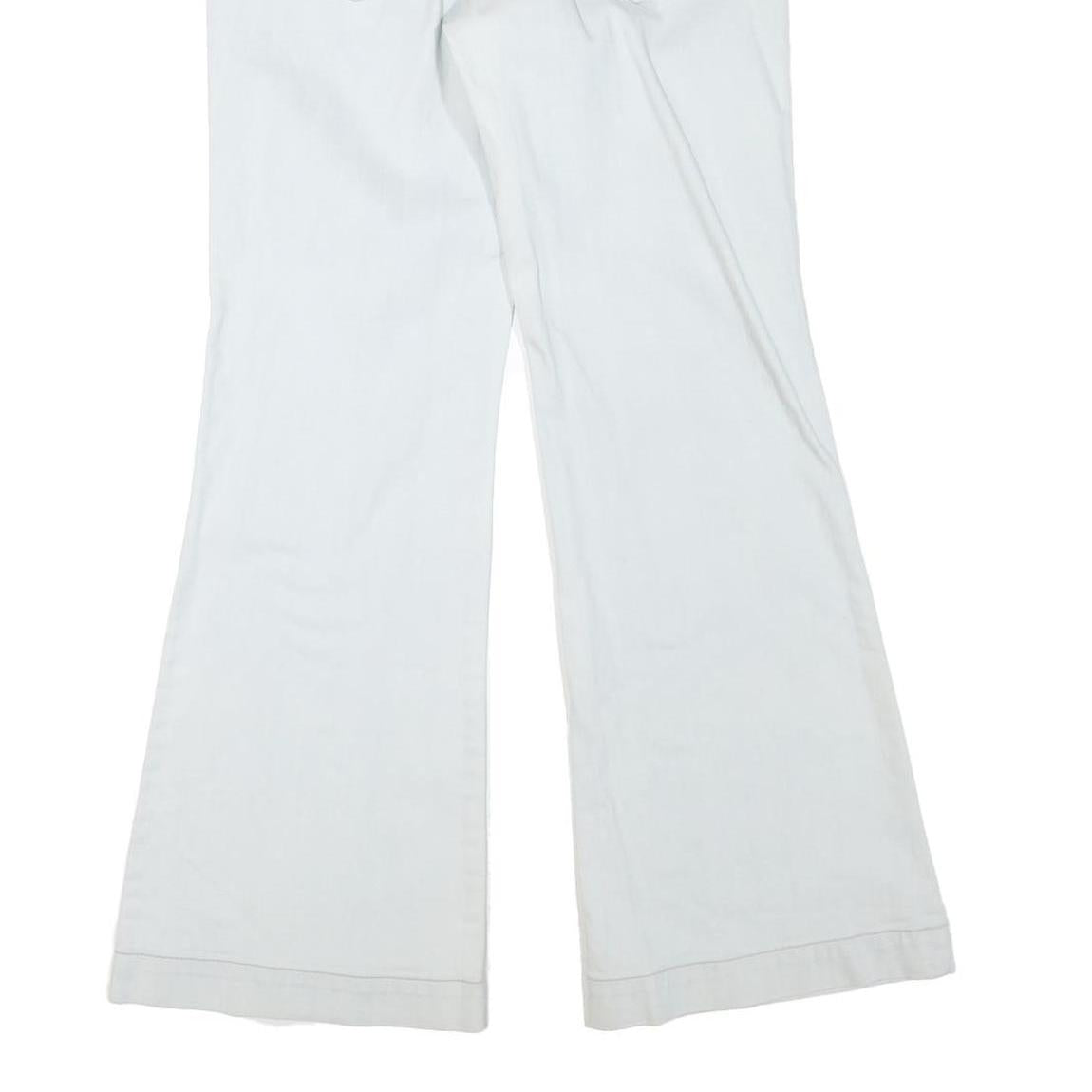 CALVIN KLEIN Womens Jeans White Regular Flared Denim Light W32 L32 Zip Cotton