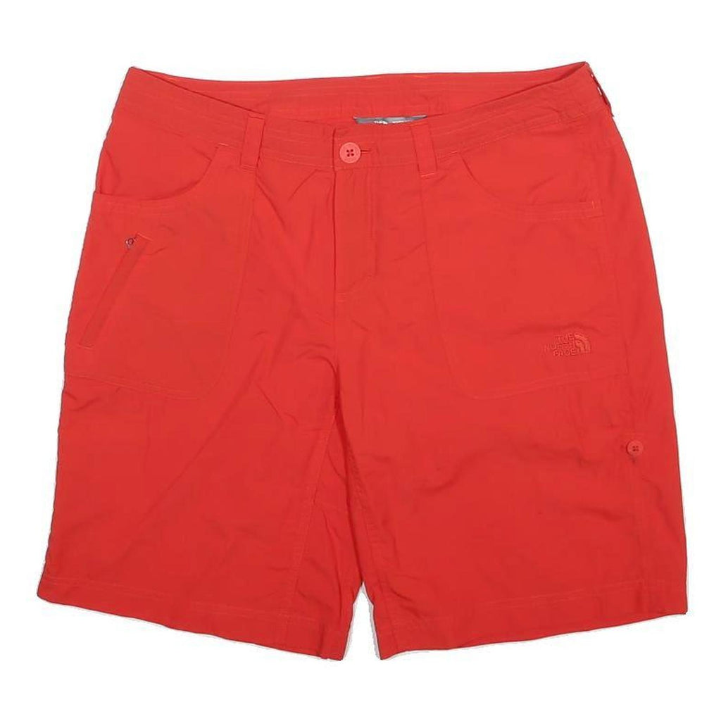 THE NORTH FACE Womens Red Casual Cotton Blend Shorts L W34 Outdoor Summer