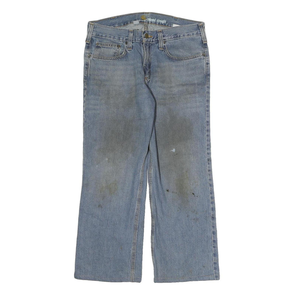 CARHARTT Mens Jeans Blue Relaxed Straight Denim Light W32 L35 Casual Workwear