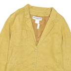 CHRISTIAN AUJARD Womens Yellow Classic Jacket M Polyester Blend Button Plain