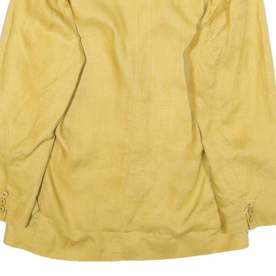 CHRISTIAN AUJARD Womens Yellow Classic Jacket M Polyester Blend Button Plain