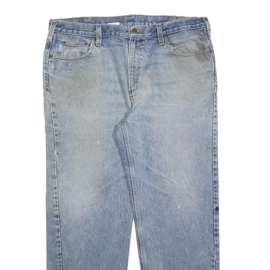 CARHARTT Mens Relaxed Light Blue Denim Jeans W40 L32 Classic Cotton Blend Zip