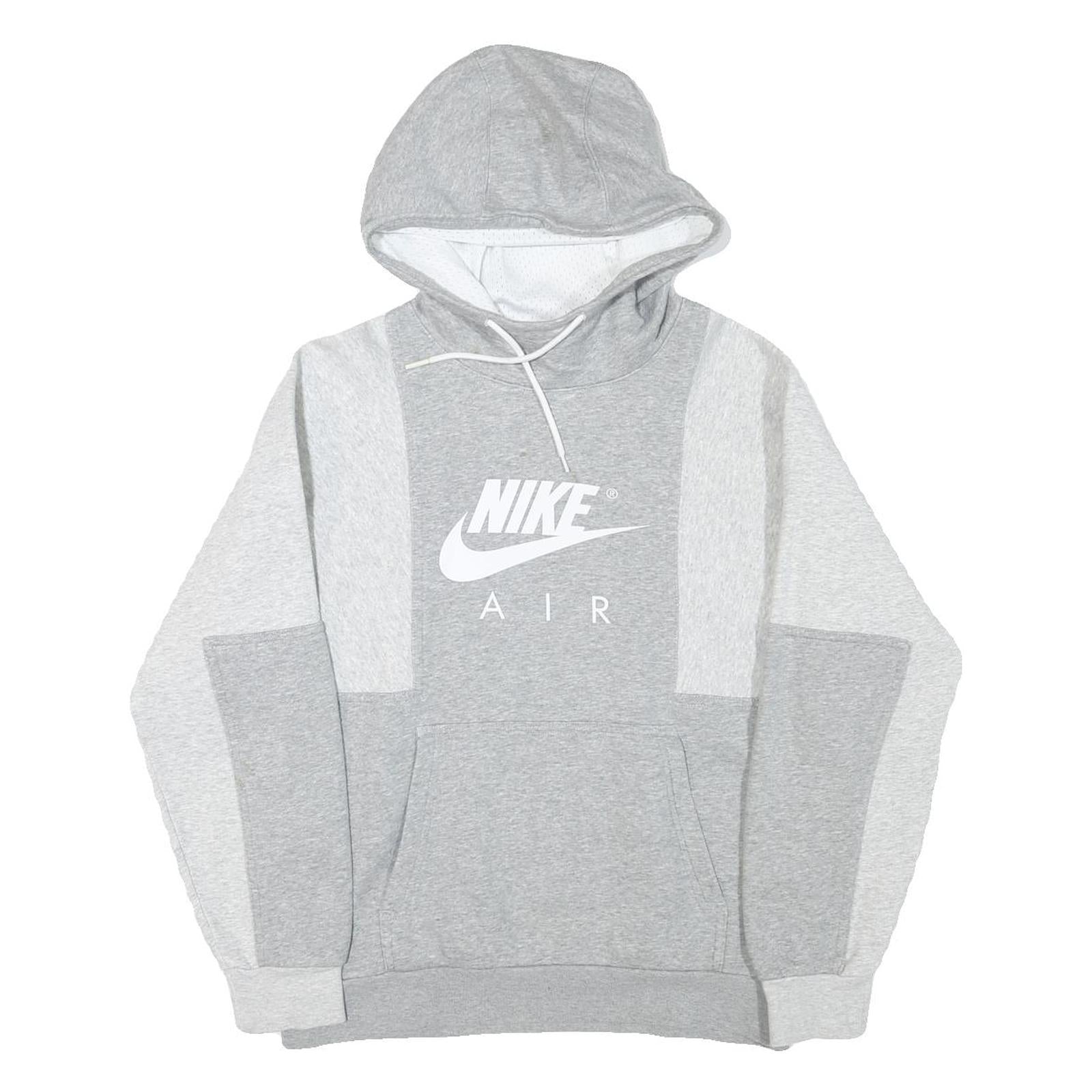 NIKE Mens Grey & Light Grey Air Pullover Hoodie S Comfortable Cotton Blend