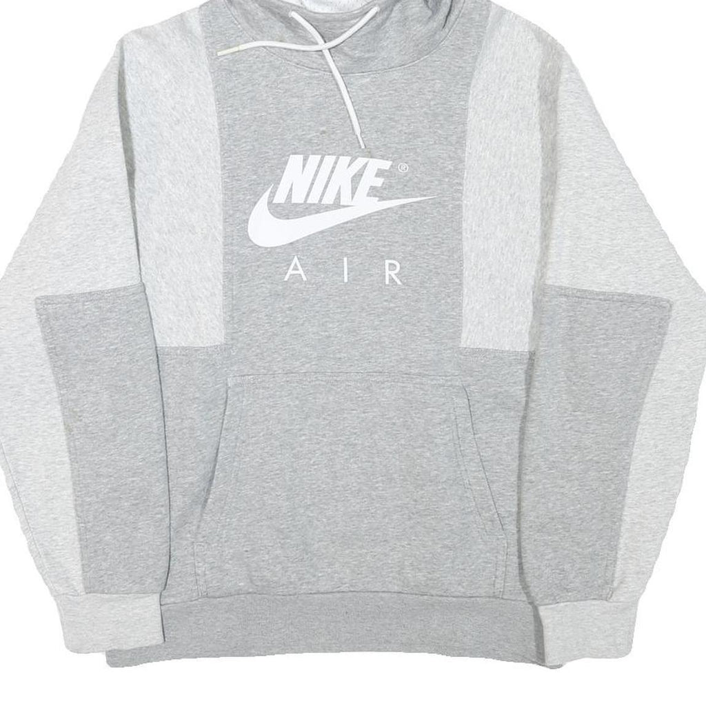 NIKE Mens Grey & Light Grey Air Pullover Hoodie S Comfortable Cotton Blend