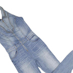 GUESS Womens Blue Denim Dungarees Slim Cotton Blend UK 10 W30 L27 Stylish Zipper